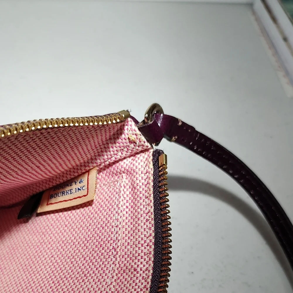 Dooney & Bourke Deep Purple Patent Leather Wristlet Mini Purse - Picture 10 of 16